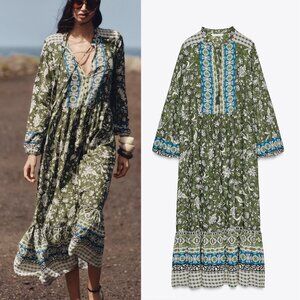 NEW ZARA printed midi dress 5029